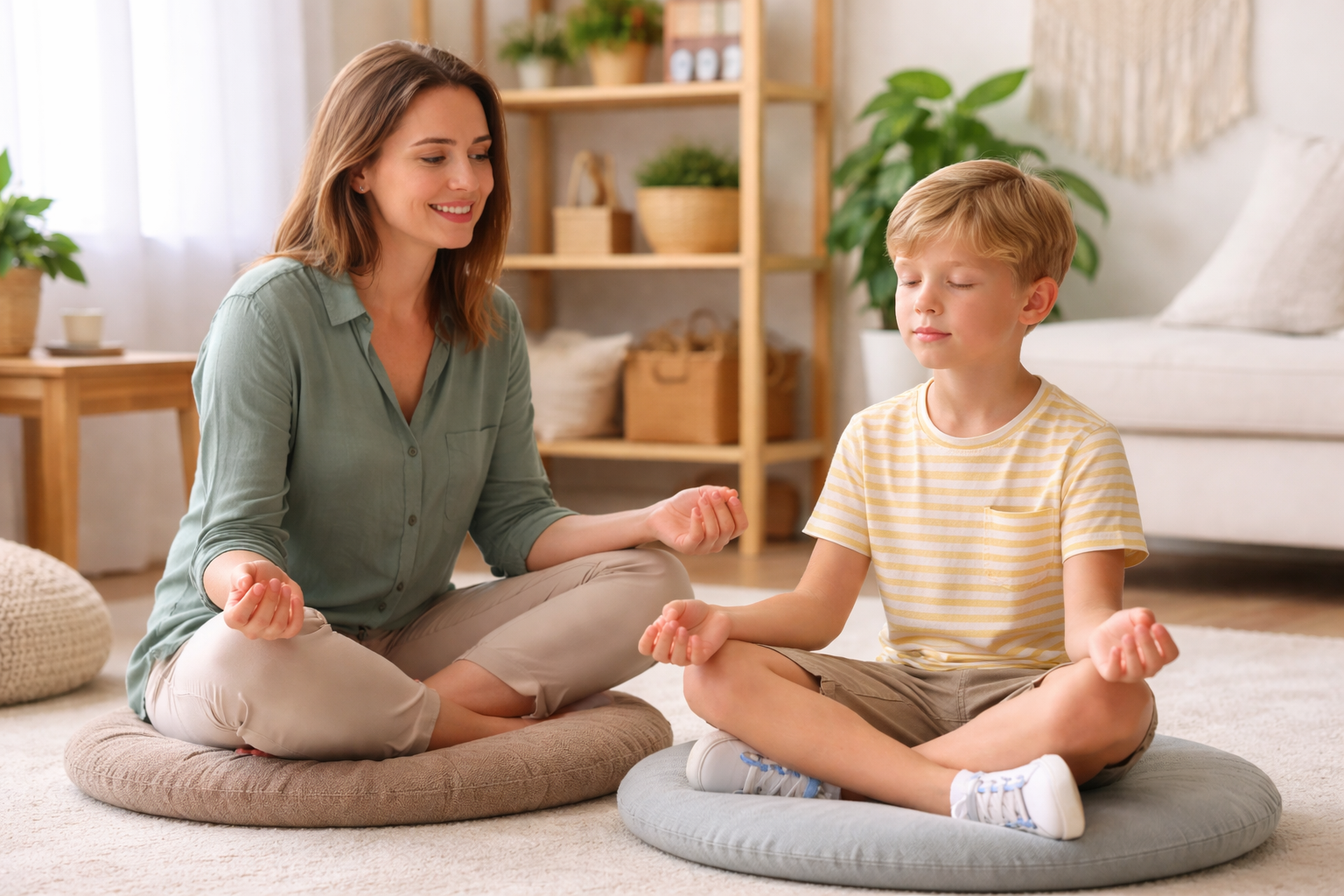 Illustration : enfants en séance de sophrologie à l'école